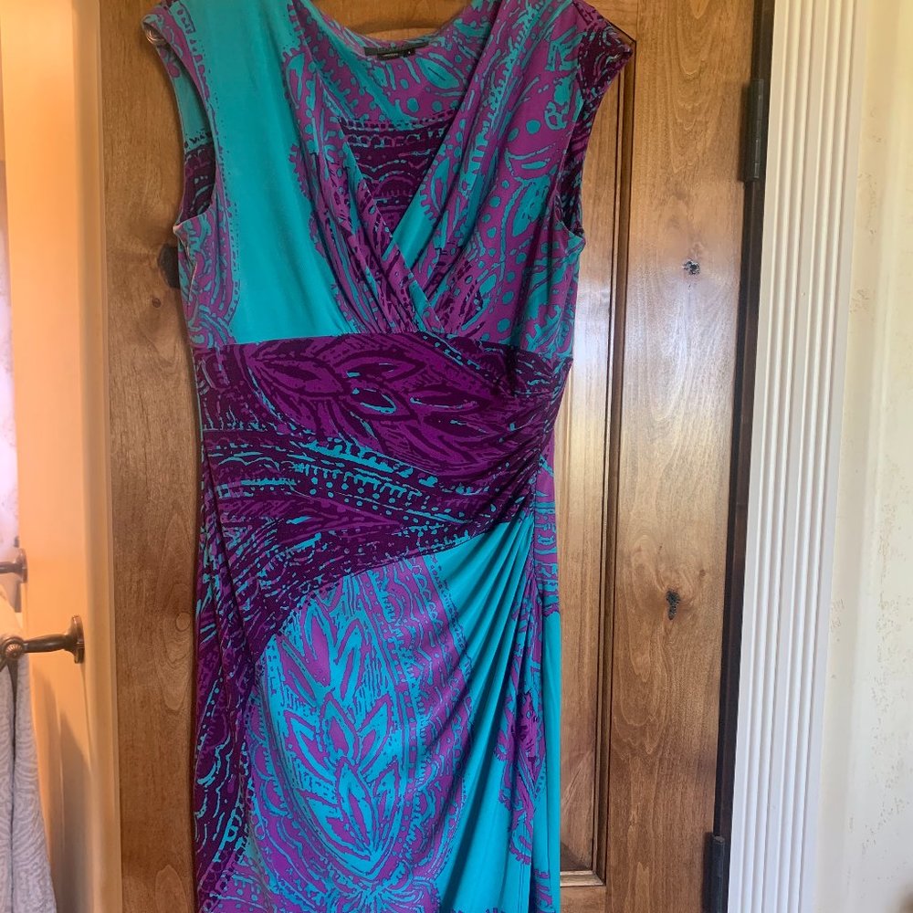 Lauren raulf purple and blue dress womens 8